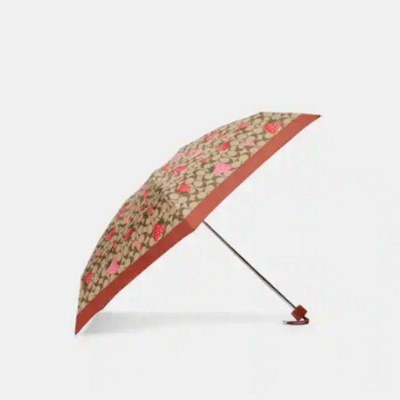 coach Mini Umbrella In Signature Wild Strawberry Print ci017 - Picture 4 of 4